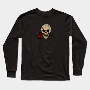 Skull Rose Patch Long Sleeve T-Shirt